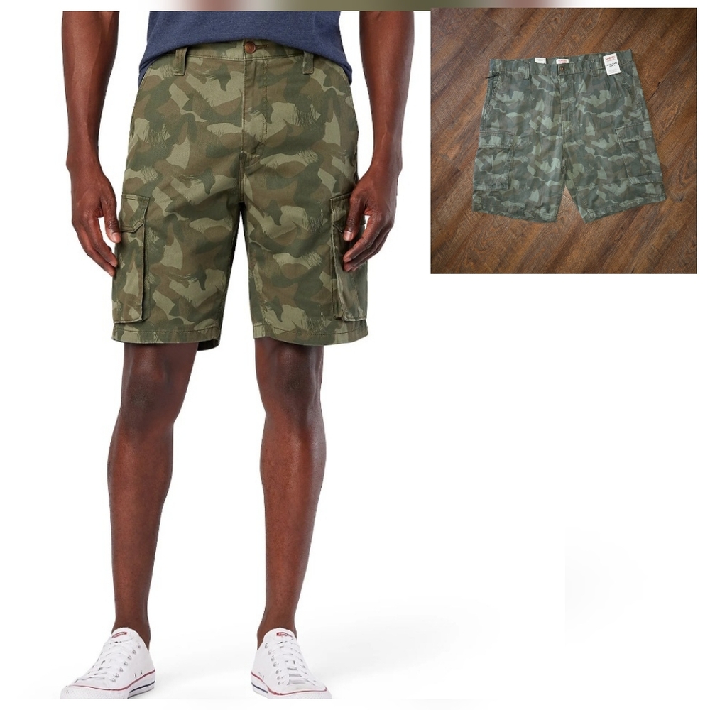 Levi Strauss Signature Cargo Camo Shorts Mens 42 Work Outdoor Military 9in NWT